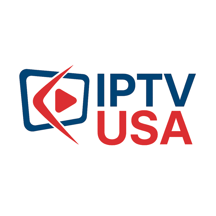 IPTV USA logo featuring a red play button inside a TV icon — official branding for premium IPTV streaming service across all devices including Firestick, Smart TVs, iOS, Android, and Windows.

