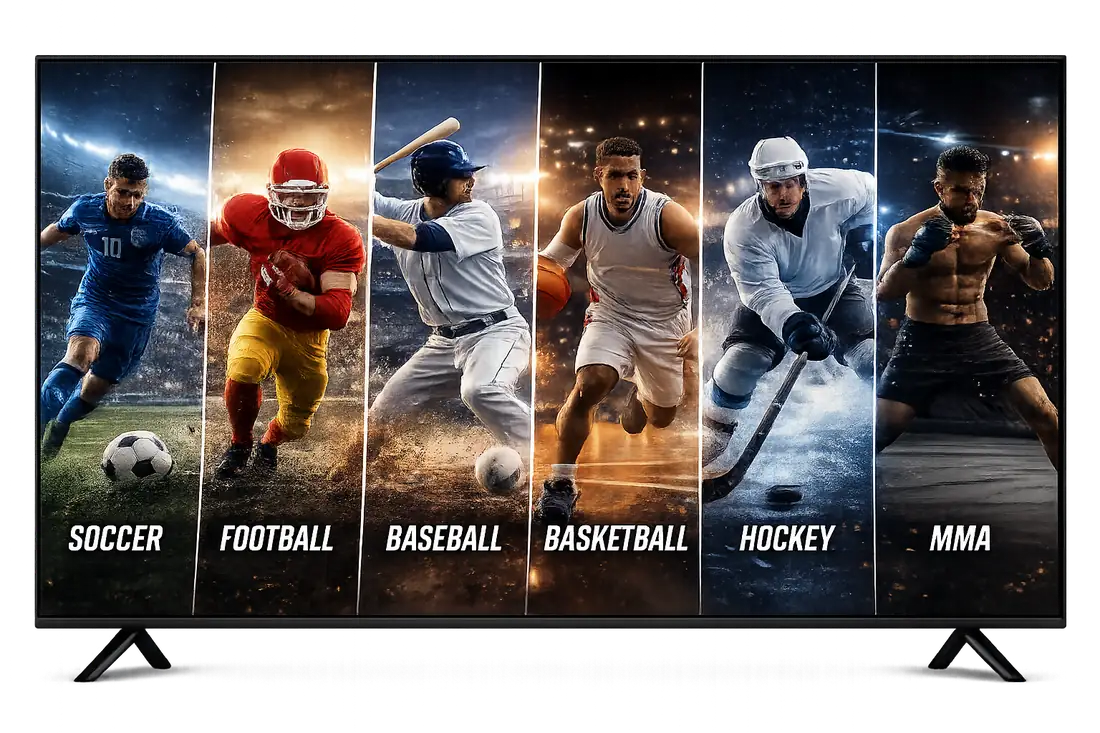 Live soccer, football, baseball, basketball, hockey, and MMA streaming in 4K on 